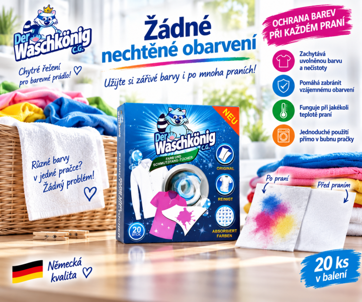 Waschkönig ubrousky proti zapírání a přenosu barev – 20 ks